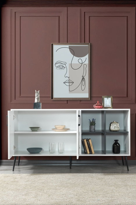 Hanah Home Şile 4612 Consola Blanco y Antracita Hanah Home Şile 4612 Consola Blanco y Antracita